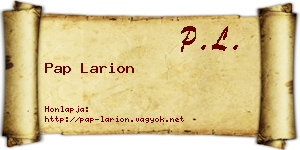 Pap Larion névjegykártya